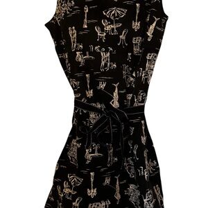 Karin Stevens Black and Cream Midi Dress